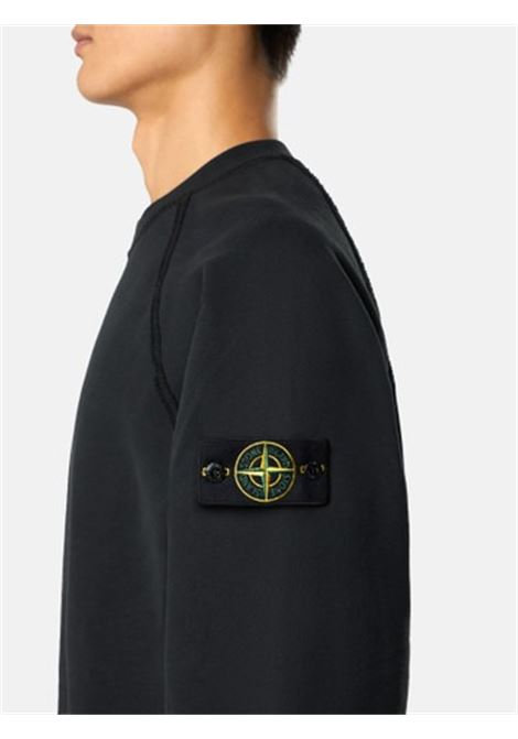 cotton fleece sweatshirt man black STONE ISLAND | K2S15 6100022 S0A20V0029